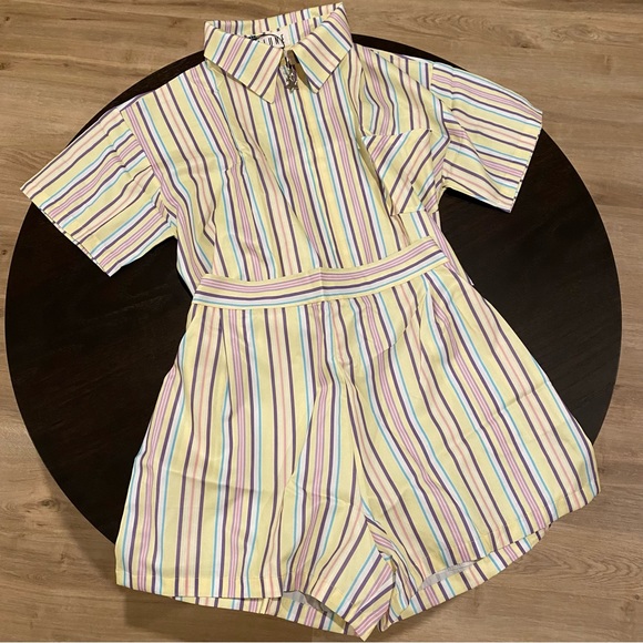 LA LUNE vintage mixed stripe Women’s 2 piece Set - Picture 9 of 10